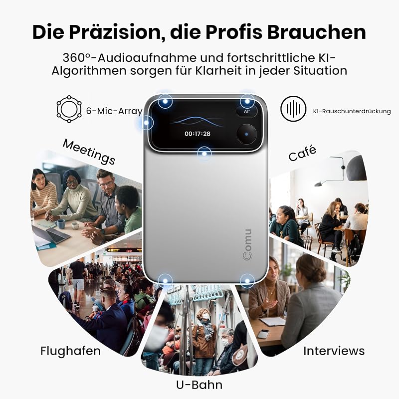 Action Pro KI Diktiergerät, Aufnahmegerät für Notizen, Zusammenfassung — Foto 5 von 8