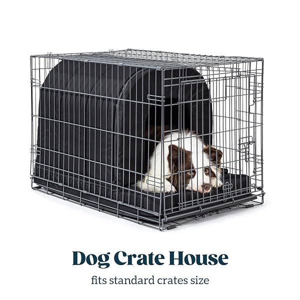 PELZIN ORTHOPEDIC DOG HOUSE – OUTDOOR WATERPROOF DOG SHELTER W/PORCH – INDOOR PET HOUSE W/EGG-CRATE FOAM – COOLING – MACHINE WASHABLE – IDEAL FOR LARGE BREEDS & FITS 36-INCH CRATE – 35″X22″