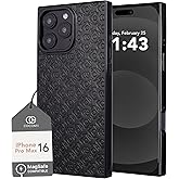 Cocomii - Rectangle Case Compatible with iPhone 16 Pro Max - Compatible with MagSafe, Logo Monogram Pattern, Leather, Matte, Magnetic Phone Case for iPhone 16 Pro Max 6.9 inch, Classic