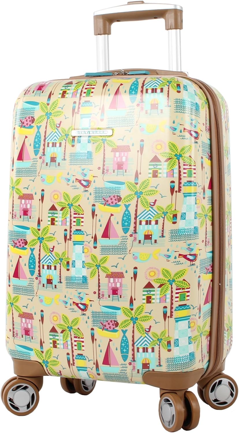 Lily Bloom Hardside Luggage 20" Carry On Design Pattern Spinner