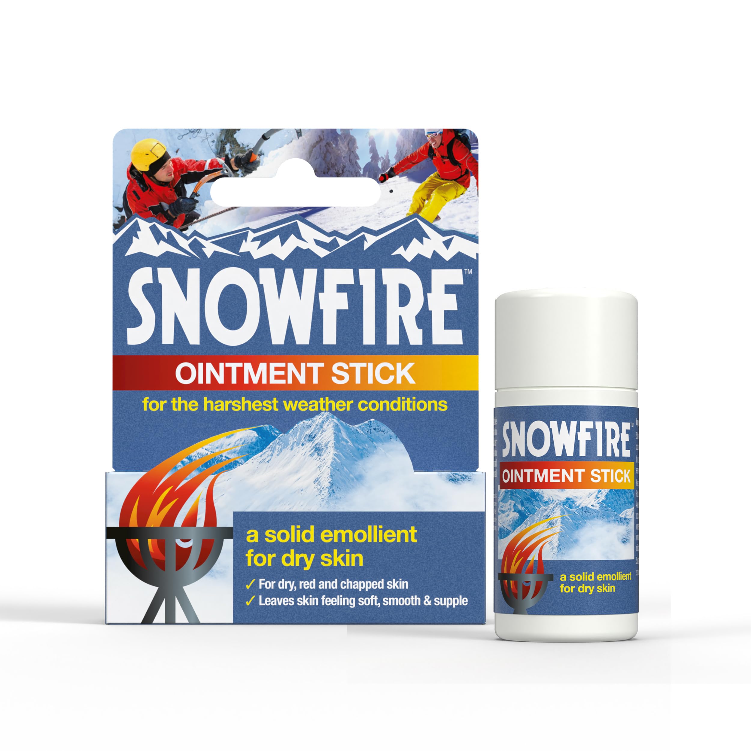Snowfire Ointment Stick, Natural, Vegan, Cruelty Free, for Dry Skin, Emolient Ointment Stick, 18 g