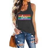 TAOHONG Pride Shirt Women Rainbow Love Tank Top Funny LGBT Equality Tanks Gay Pride Casual Summer Sleeveless Shirt Vest Top