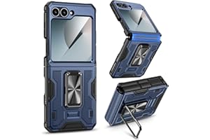 VEGO for Galaxy Z Flip 6 Case, with Screen Protector & Hinge Protection & Magnetic Ring Kickstand Full Body Protective Phone 