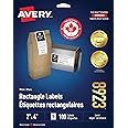 Avery 2" x 4" Shipping Labels with TrueBlock Technology for Laser/Inkjet Printers, White, Rectangle, 100 Labels, Permanent (8