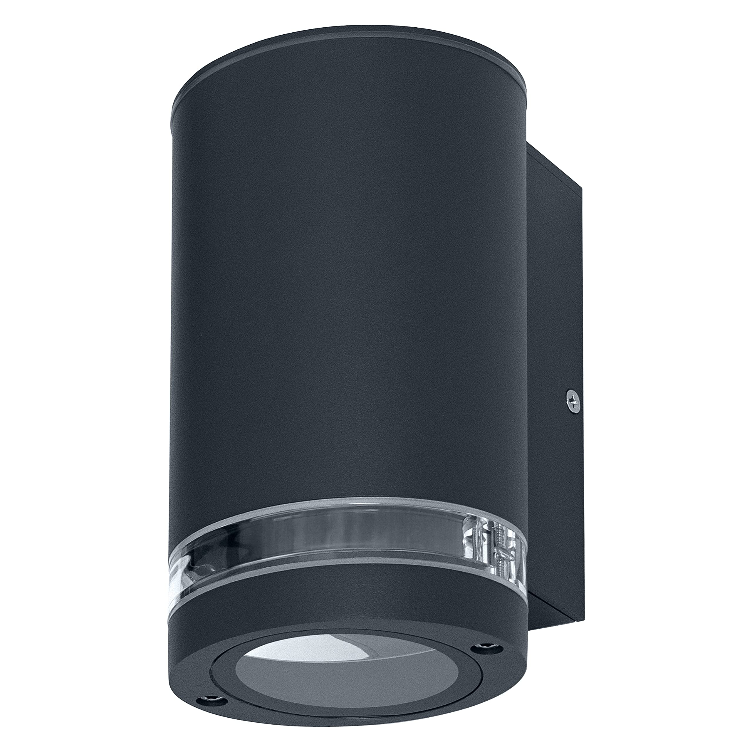 Ledvance LED Wall Light for 1x GU10 Light Source, Design Light for Outside, for 1-Sided Indirect Lighting with Transparent Ring, Made of Aluminum in Dark Gray, Endura Beam Gap Wall Down GU10