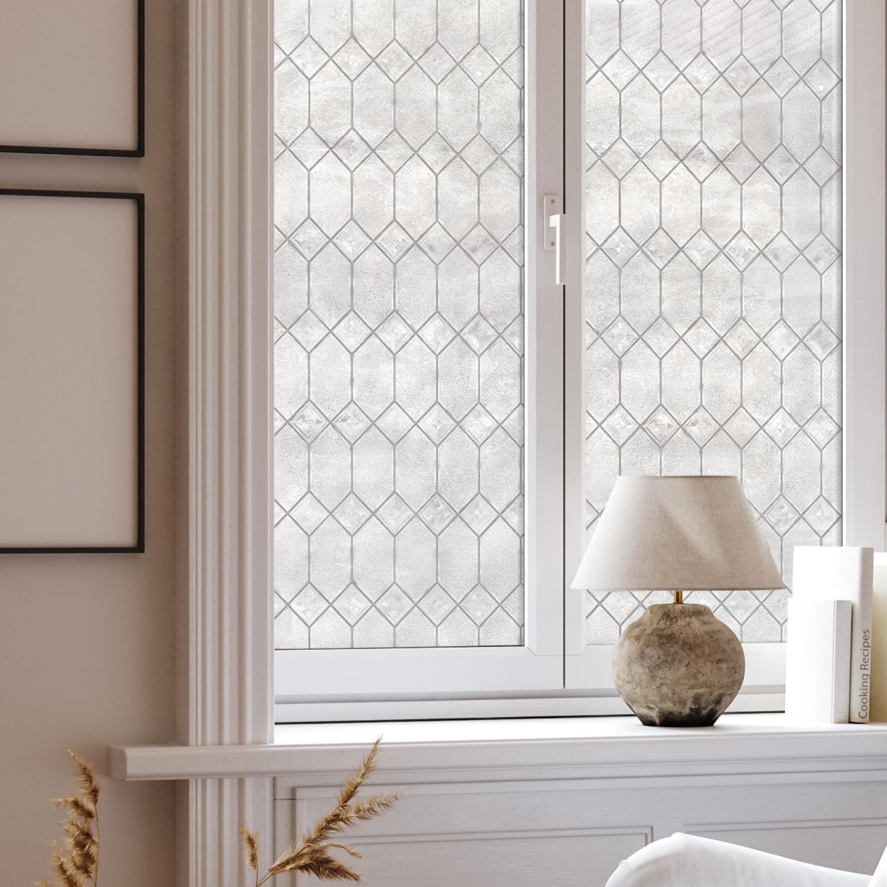 Artscape Old English | Privacy Window Film with Textured Leaded Glass Pattern | Non-Adhesive & UV Protection | Easy to Apply & Removable | 61 x 91 cm