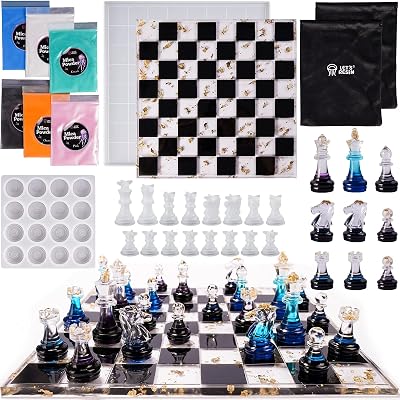 LET'S RESIN 25pc Chess Molds Set 3D Board & Pieces Epoxy Resin Kit