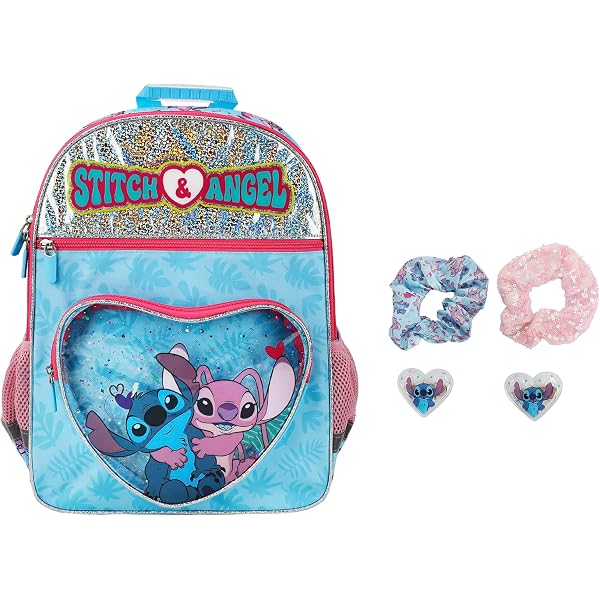 Lilo & Stitch 12 Inch Deluxe Backpack - Kids Oversize Print Daypack With Side Pockets - Official Character Backpack