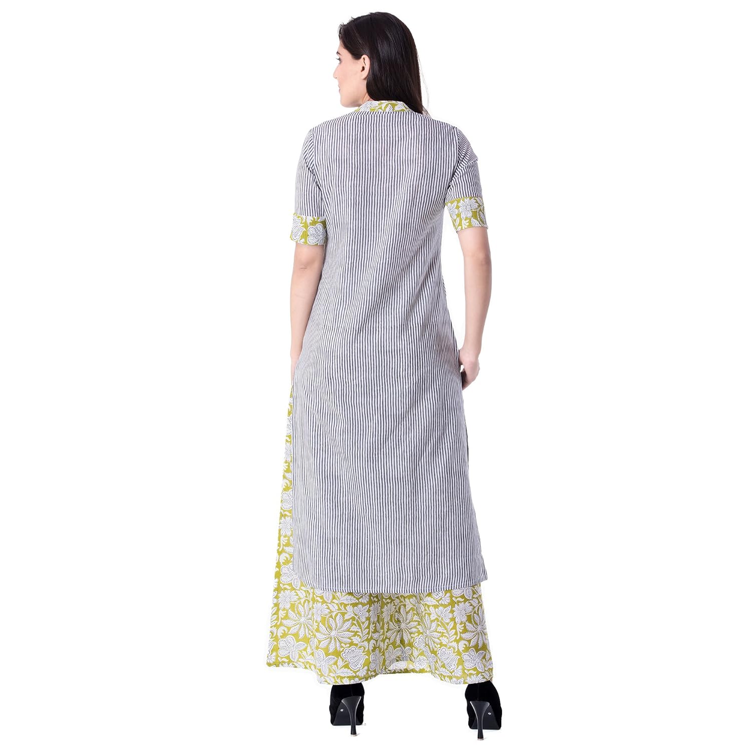 khushal k women's cotton printed kurta with palazzo pant set