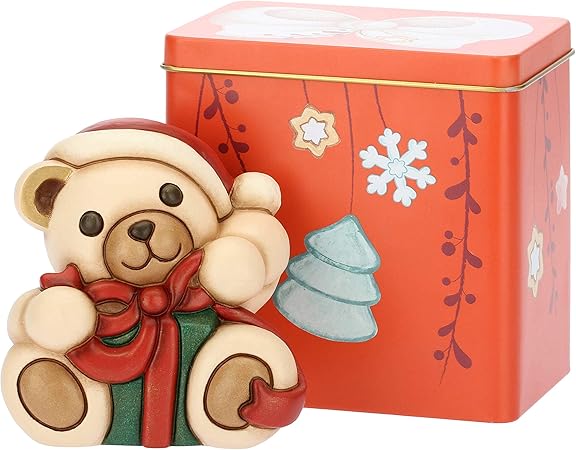 Idee Regalo Natale Thun.Thun Teddy Natale Con Pacco Regalo E Scatola In Latta Ceramica H 9 8 Cm Linea I Classici Amazon It Casa E Cucina