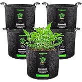 VIVOSUN 5-Pack 2 Gallon Grow Bags Heavy Duty Thickened Nonwoven Fabric Pots with Handles