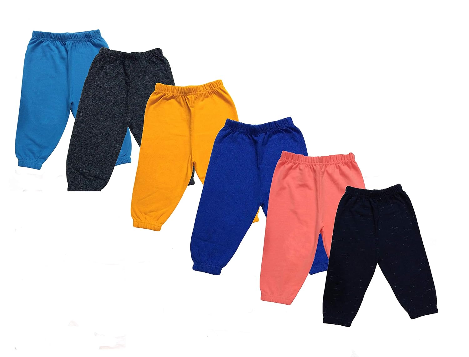 navy blue and yellow track pants