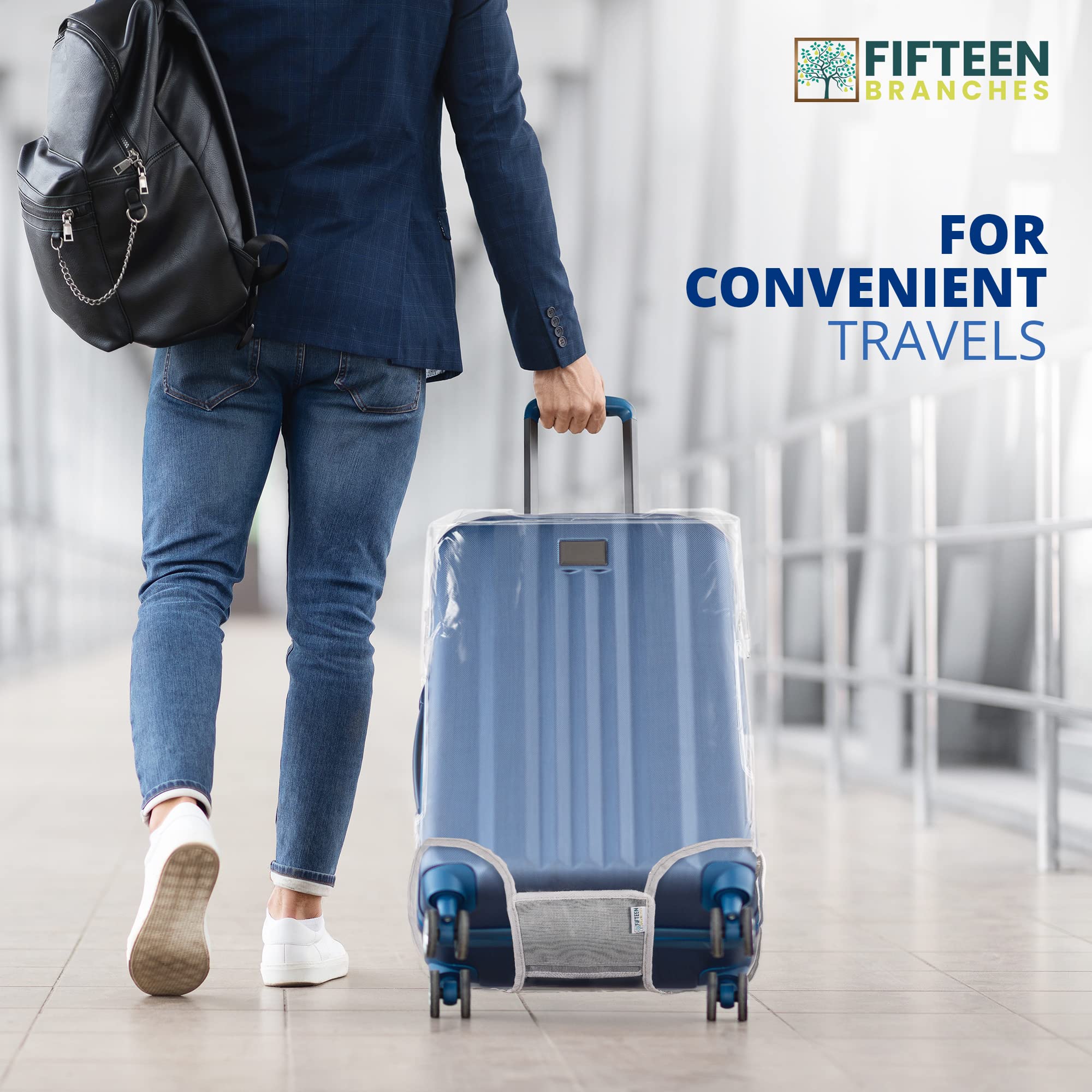Premium Clear Suitcase Covers | TSA Approved | Handle Openings on L&R | 28in Luggage Protector