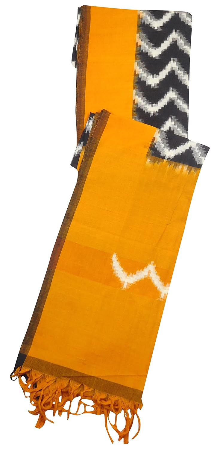 harish ikat fabrics women's cotton dupatta (multi-coloured)