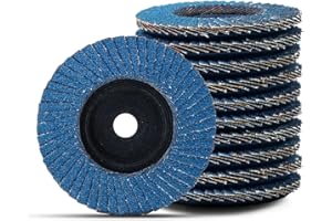LOONPON 3'' x 3/8 Inch Flap Discs for Angle Grinder, 80 Grit Flap Sanding Disc, Steel Quick Trim Wheels Type 27 Grinding Wheel for Stainless Steel, Sheet Metal 10 Pack