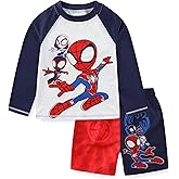 Marvel Spider-Man Boys UPF 50+ Rash Guard and Swim Trunks for Toddler and Big Kids