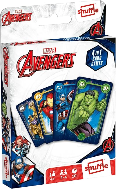 Shuffle Avengers Card Game 4 in 1 for Kids Snap Pairs Happy Families Action