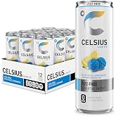 CELSIUS Fizz Free Blue Razz Lemonade, Sugar Free Energy Drink, 12 Fl Oz (Pack of 12)