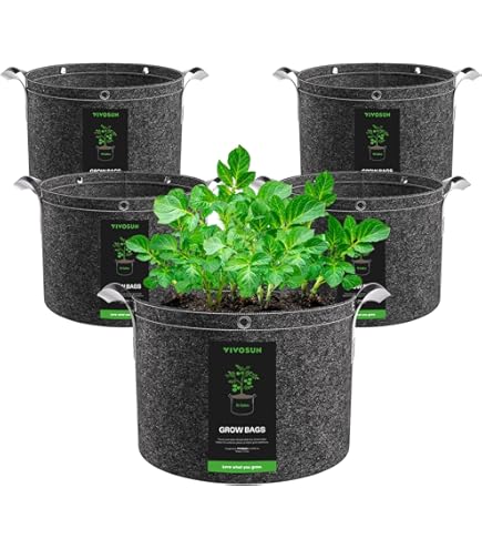 NACHLYNN Lot 5 Sacs De Culture 15 Gallons Avec Poignées - Tissu Non Tissé Jardinage