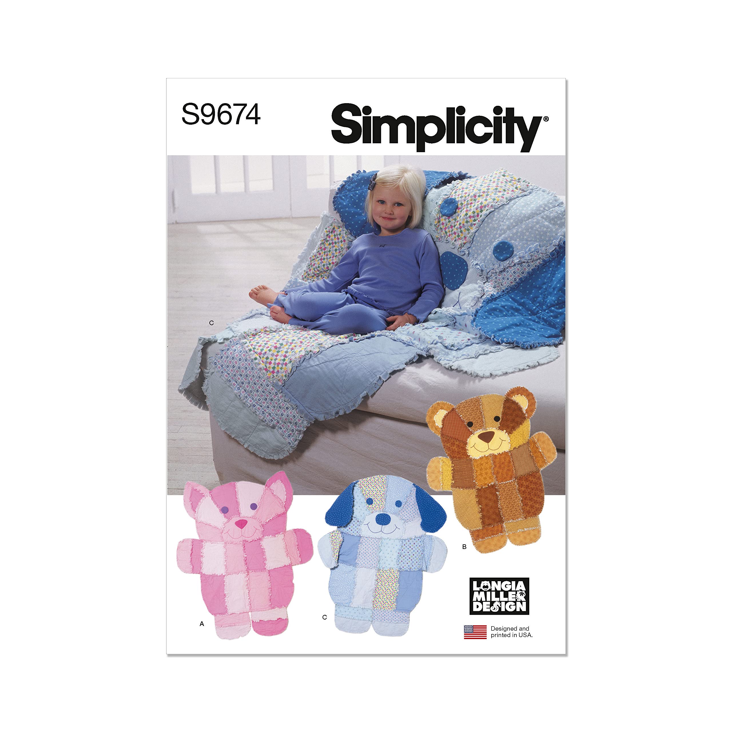 Simplicity SS9674OS Rag Quilt by Longia Miller OS (ONE Size)