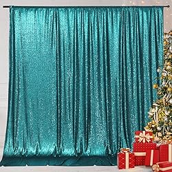 Eternal Beauty Teal Sequin Backdrop, 5x7 Ft Glitter