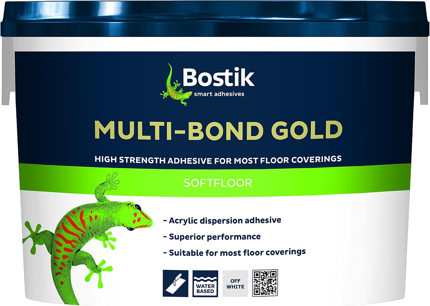 Bostik Multi-Bond Gold Flooring Adhesive 5kg - Bonds Most Floor Coverings - High Level Of Dry Film Tack, White