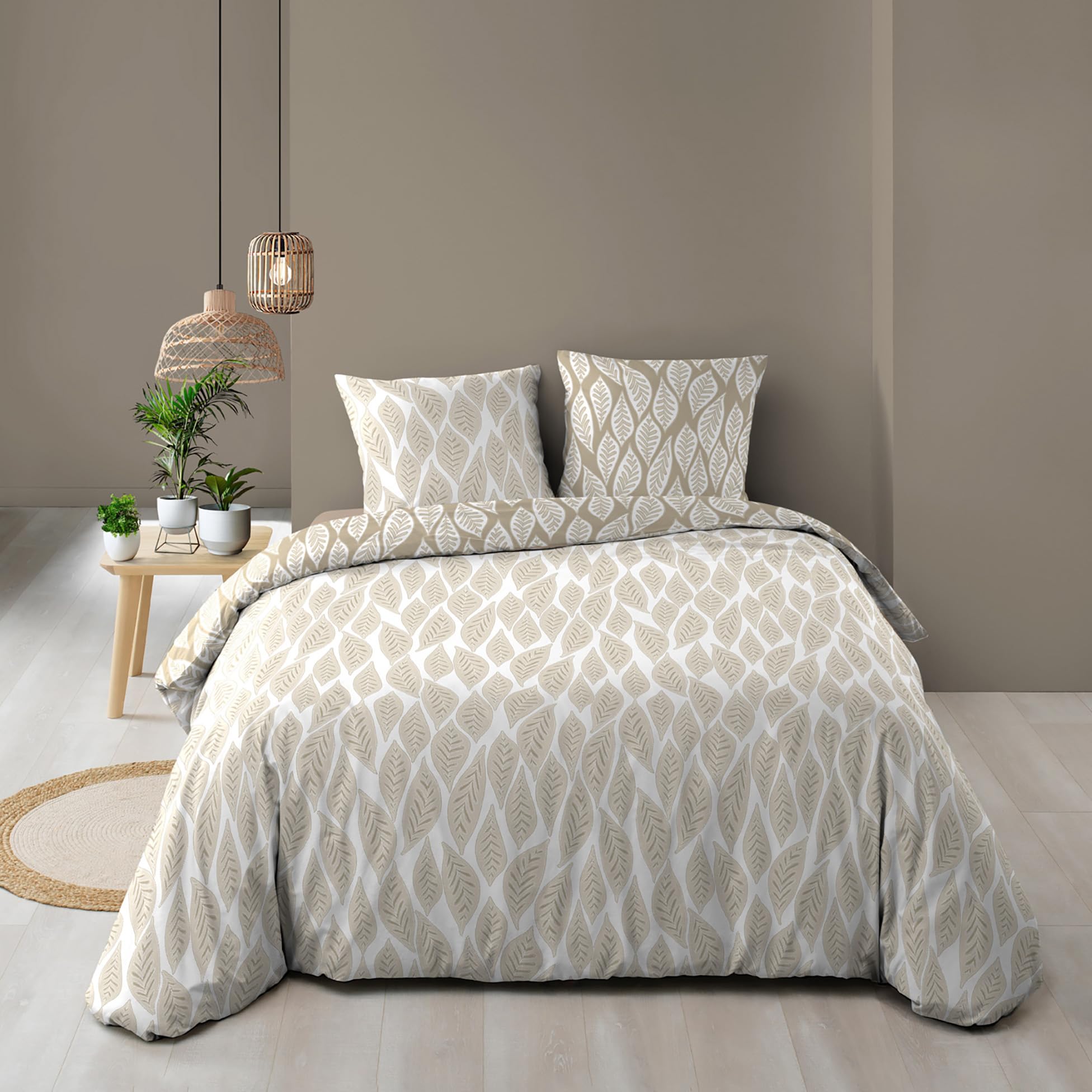 Douceur d'Intérieur, Mareva 3-Piece Reversible Bedding Set (240 x 220 cm) - 100% Cotton