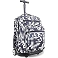 J World New York Sundance Rolling Backpack Girl Boy Roller Bookbag, CAMO, 20 Inch