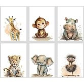 ArtbyHannah 6-Pack Nursery Wall Art - 8x10 Inch Framed Prints For Kids Room, Playroom, Or Baby Shower Gift - View #2