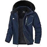 MAOYSSEN Men's Waterproof Ski Jacket Warm Winter Snow Coat Mountain Windbreaker Fur Hooded Snowboarding Jakcet Parka