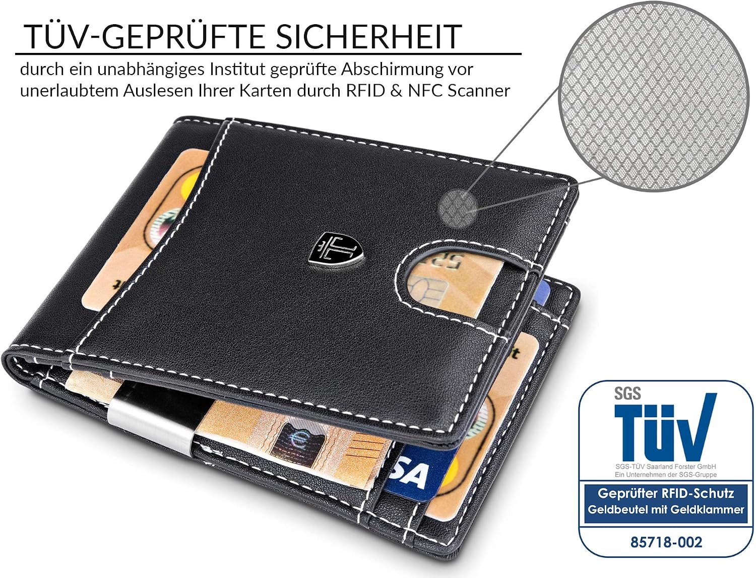 Portafogli Porta tessere slim tascabile Portatessere Raccoglitore banconote  TRAVANDO Portafoglio uomo piccolo con protezione RFID „MOSCOW“ Porta carte  di credito con clip per contanti Portafogli e porta documenti  urban-earth.co.uk