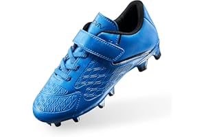 LIGVIV Boys Girls Soccer Cleats - Laceless Kids Football Shoes - Outdoor Firm Ground