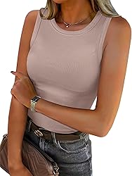 ANRABESS Womens Sleeveless High Neck Tank Tops