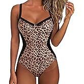 SUUKSESS Womens Tummy Control One Piece Swimsuit Sexy Crisscross Back Bathing Suit