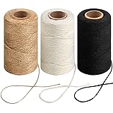 984 Ft Natural Jute Twine, 2mm Thin White Cotton