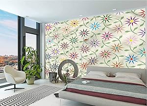LCGGDB Floral Large Wall Mural,Colorful Graphic Garden Self-Adhesive Large Wallpaper for Office Kids Bedroom Nursery Family Decor-118x83 Inch