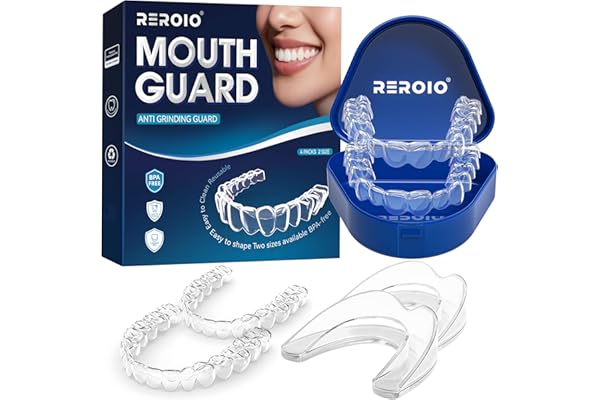 REROIO Mouth guard for Grinding Teeth, Comfortable Night Guard for Grinding Teeth, Perfect fit Anti Grinding Mouthguard for A