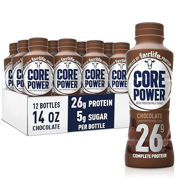 CORE POWER PROTEIN SHAKE, CHOCOLATE, 26G BOTTLE, 14OZ, 12 PACK