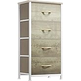 YITAHOME Dresser with 4 Drawers - Fabric Storage Tower, Organizer Unit for Bedroom, Hallway, Hallway, Closets - Sturdy Steel Frame, Wooden Top & Easy Pull Fabric Bins