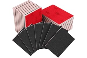 Necosthua 20PCS 3 x 4 Inch 320 Grit Sanding Sponge, Ultra Fine Sanding Sponges Pads, Soft Foam Hand Sanding Block Dry Wet Sandpaper Blocks for Model Drywall Metal Wood Furniture Polishing