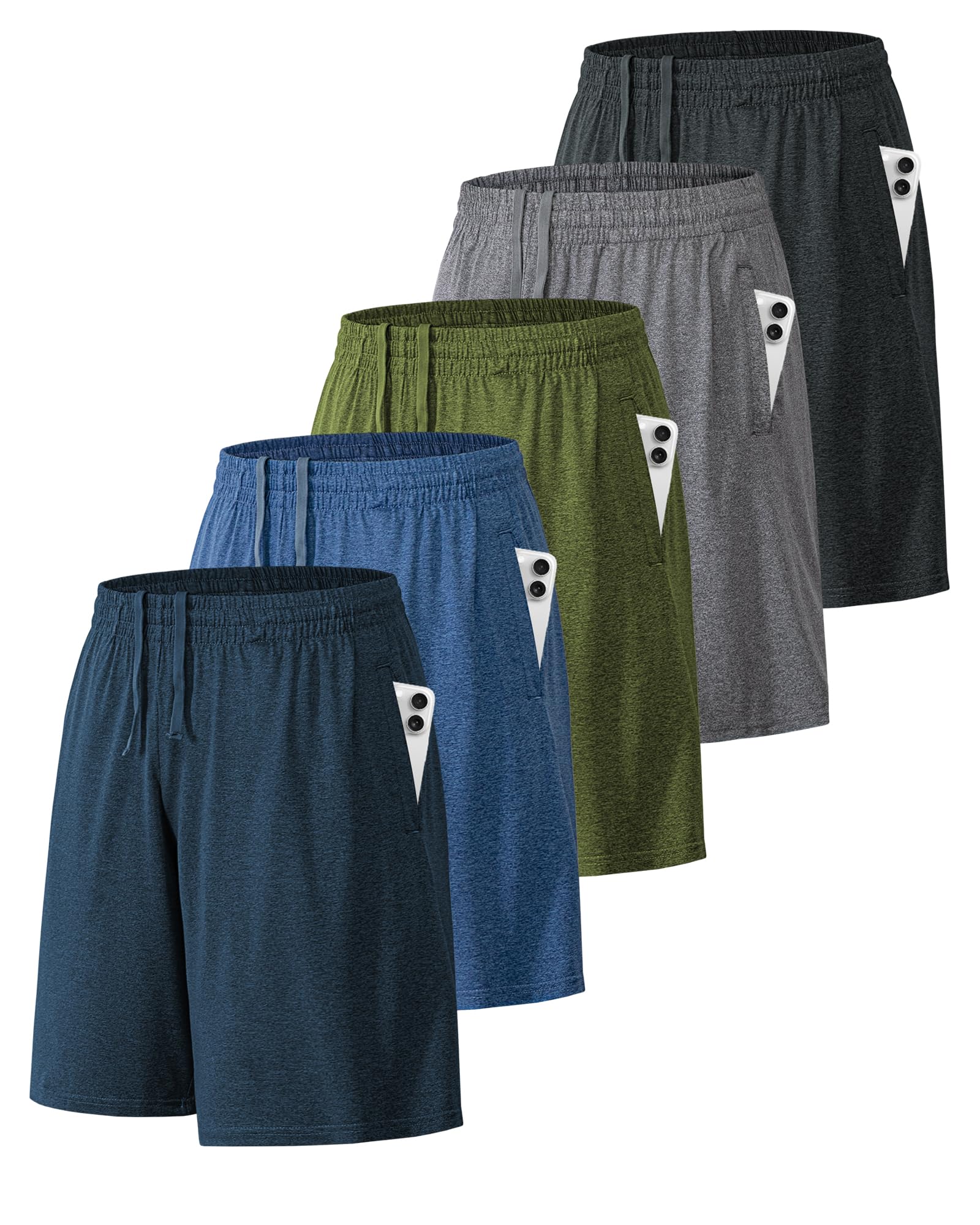 Running Elastic Waistband Custom Short Fitness Quick-Drying Men's Basketball Shorts With Zip