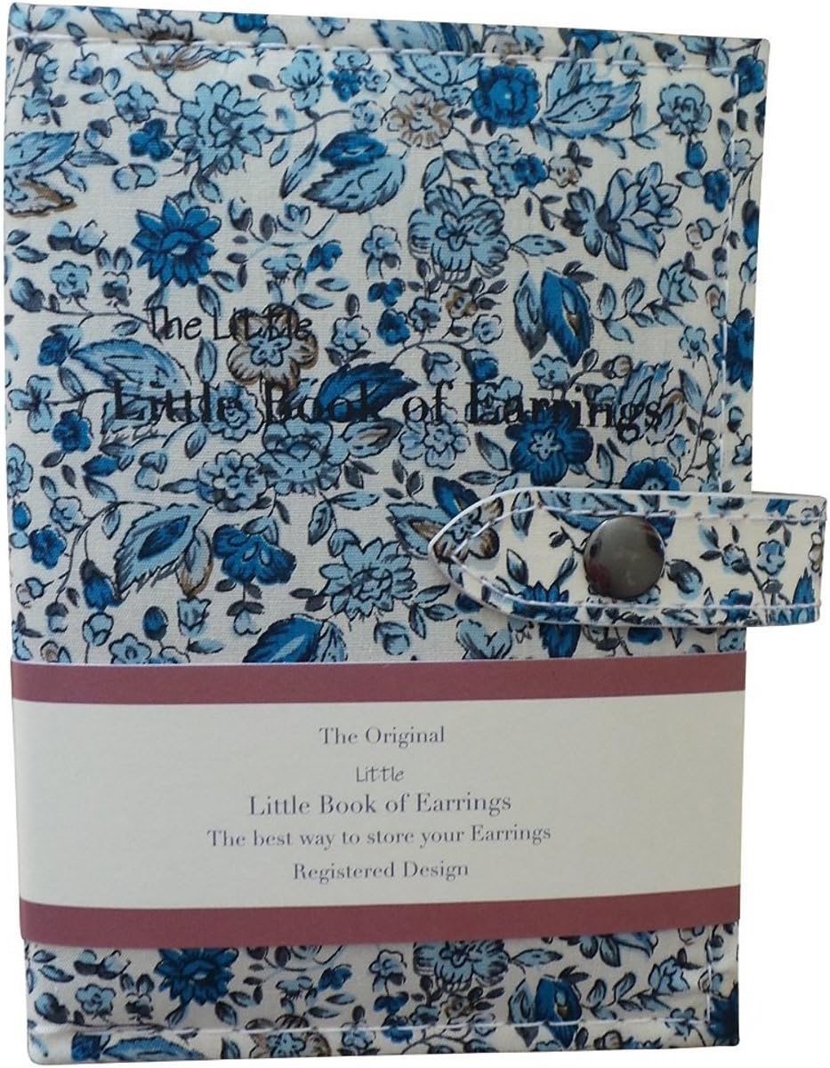 Small Size BLUE FLOWERS - Little Little Book of Earrings - A Small Book for Keeping Your Earrings Safe!