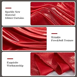 10x10ft Thick Red Glitter Backdrop Curtain Panels