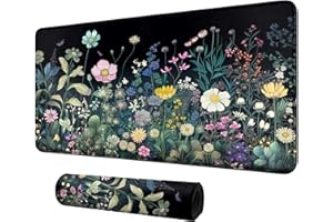 Colourful Wild Flower for MTG & TCG Playmat Mouse Pad,BFDHGQZC 24" x 14" Game Mat for MTG/RPG/CCG Trading Card Game Playmats Table Mat Perfect for Card Games Video Games Computer Office