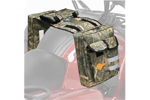 JAROCYE ATV Saddle Bag with Map Pouch & Cooler, Water-Resistant Hunting Tank Pack for All-Terrain Vehicles, Compatible with Most ATVs, Snowmobiles, Motorcycles & Bicycles (Camo Reed)