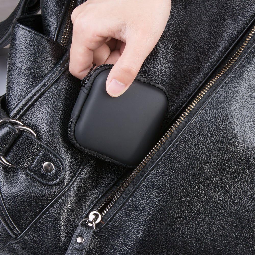 Headphones Case, Portable Storage Bags Travel Carrying Case for Bluetooth Wireless Headphones, Cords, Cable, iPhones Earbuds, Charger, Airpods, USB Flash Driver, MP3(Square): Home Audio & Theater