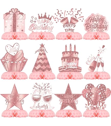 Rose Gold 21st Birthday Party Decorations - Banner, Balloons, Supplies For Her