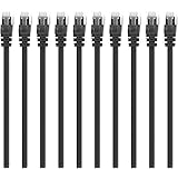 GearIT 10 Pack, Cat 6 Ethernet Cable Cat6 Snagless Patch 6 Feet - Computer LAN Network Cord, Black - Compatible with 10 Port Switch POE 10port Gigabit