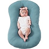 FUNUPUP Muslin Baby Lounger Cover Compatible with Snuggle Me Lounger, Infant Lounger Pillow Cover for Newborn, Removable Newborn Lounger Cover for Boys and Girls, Only Cover, Blue