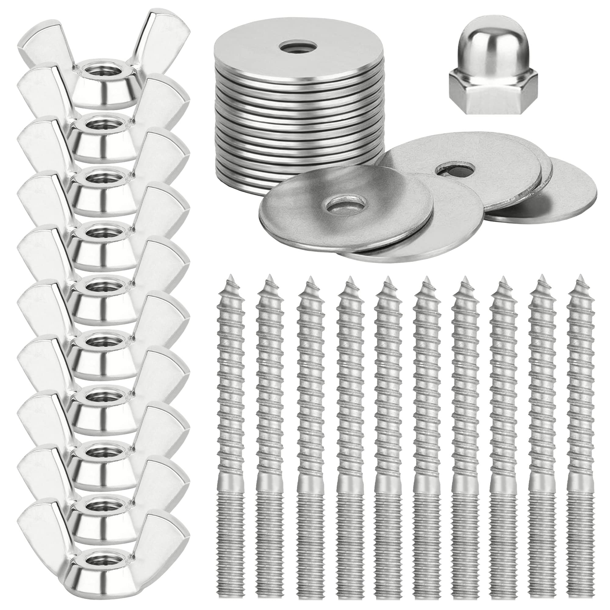 Mounting kit for self-assembly of perches, boards for birds to attach to the cage (grid-linkage). For bird cages and aviaries (40 pieces) by Kork-Deko.